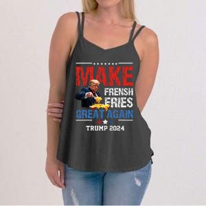 Donald Trump 2024 French Fry Make French Fries Great Again Women's Strappy Tank