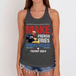 Donald Trump 2024 French Fry Make French Fries Great Again Women's Knotted Racerback Tank