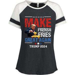 Donald Trump 2024 French Fry Make French Fries Great Again Enza Ladies Jersey Colorblock Tee