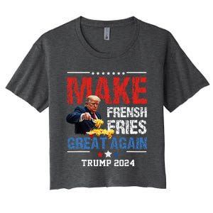 Donald Trump 2024 French Fry Make French Fries Great Again Women's Crop Top Tee