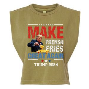 Donald Trump 2024 French Fry Make French Fries Great Again Garment-Dyed Women's Muscle Tee