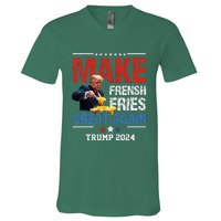 Donald Trump 2024 French Fry Make French Fries Great Again V-Neck T-Shirt