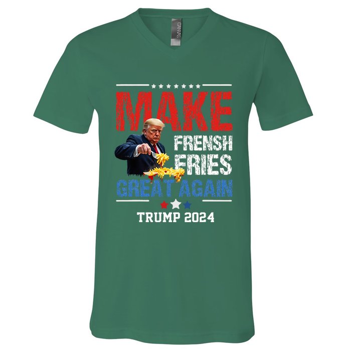 Donald Trump 2024 French Fry Make French Fries Great Again V-Neck T-Shirt