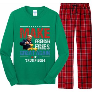 Donald Trump 2024 French Fry Make French Fries Great Again Long Sleeve Pajama Set