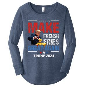 Donald Trump 2024 French Fry Make French Fries Great Again Women's Perfect Tri Tunic Long Sleeve Shirt