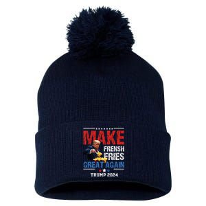 Donald Trump 2024 French Fry Make French Fries Great Again Pom Pom 12in Knit Beanie