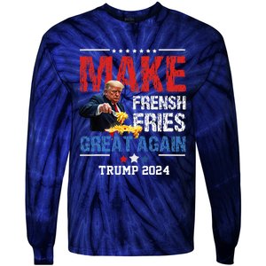 Donald Trump 2024 French Fry Make French Fries Great Again Tie-Dye Long Sleeve Shirt