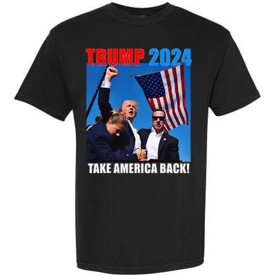 Donald Trump 2024 Take America Back American Flag Patriotic Garment-Dyed Heavyweight T-Shirt