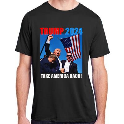 Donald Trump 2024 Take America Back American Flag Patriotic Adult ChromaSoft Performance T-Shirt