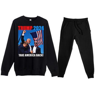 Donald Trump 2024 Take America Back American Flag Patriotic Premium Crewneck Sweatsuit Set