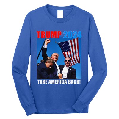 Donald Trump 2024 Take America Back American Flag Patriotic Long Sleeve Shirt