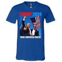 Donald Trump 2024 Take America Back American Flag Patriotic V-Neck T-Shirt