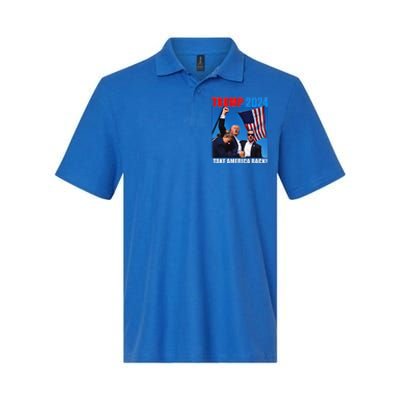 Donald Trump 2024 Take America Back American Flag Patriotic Softstyle Adult Sport Polo