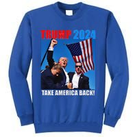 Donald Trump 2024 Take America Back American Flag Patriotic Tall Sweatshirt