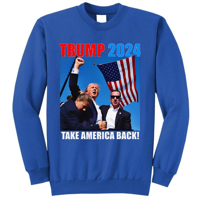 Donald Trump 2024 Take America Back American Flag Patriotic Tall Sweatshirt