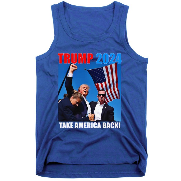 Donald Trump 2024 Take America Back American Flag Patriotic Tank Top