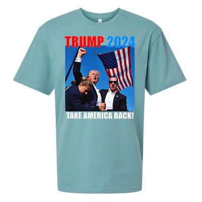 Donald Trump 2024 Take America Back American Flag Patriotic Sueded Cloud Jersey T-Shirt