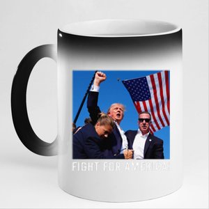 Donald Trump 2024 Survived Shot Rally Fight For America 11oz Black Color Changing Mug