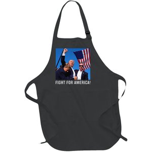 Donald Trump 2024 Survived Shot Rally Fight For America Full-Length Apron With Pockets