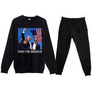 Donald Trump 2024 Survived Shot Rally Fight For America Premium Crewneck Sweatsuit Set