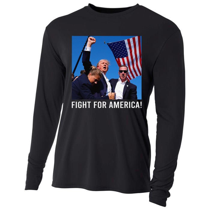 Donald Trump 2024 Survived Shot Rally Fight For America Cooling Performance Long Sleeve Crew