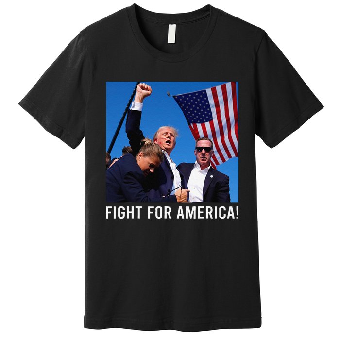 Donald Trump 2024 Survived Shot Rally Fight For America Premium T-Shirt