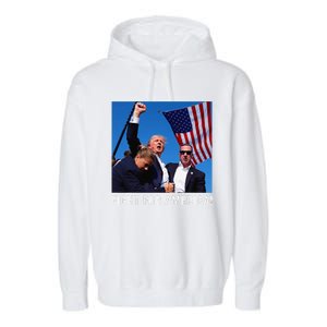 Donald Trump 2024 Survived Shot Rally Fight For America Garment-Dyed Fleece Hoodie