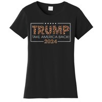 Donald Trump 2024 Take America Back Leopard Print Gift Women's T-Shirt