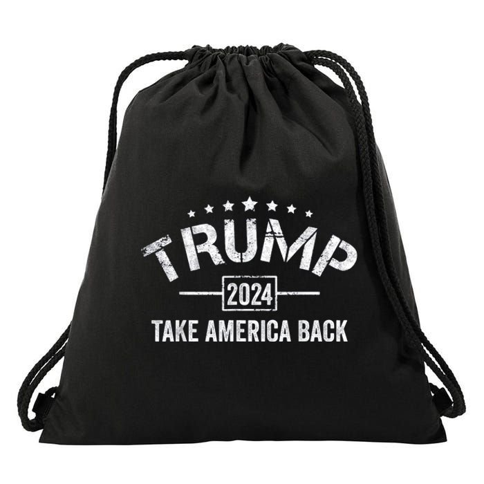 Donald Trump 2024 Take America Back 4th Of July Election Drawstring Bag