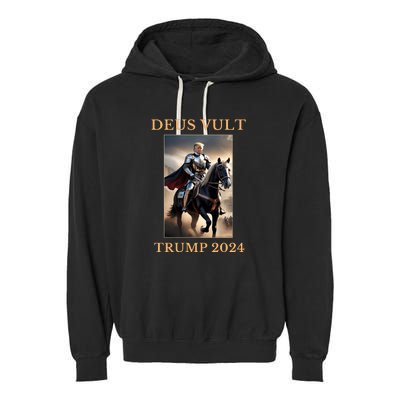 Donald Trump 2024 Deus Vult Garment-Dyed Fleece Hoodie