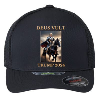 Donald Trump 2024 Deus Vult Flexfit Unipanel Trucker Cap