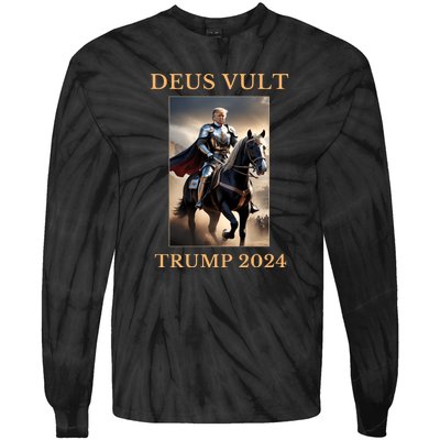 Donald Trump 2024 Deus Vult Tie-Dye Long Sleeve Shirt