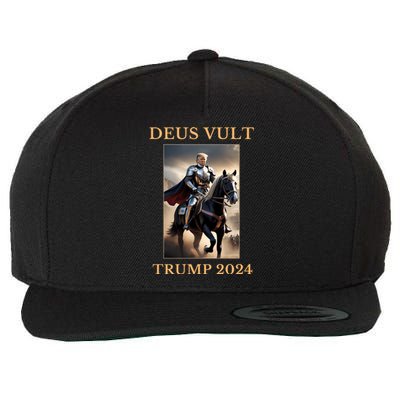 Donald Trump 2024 Deus Vult Wool Snapback Cap