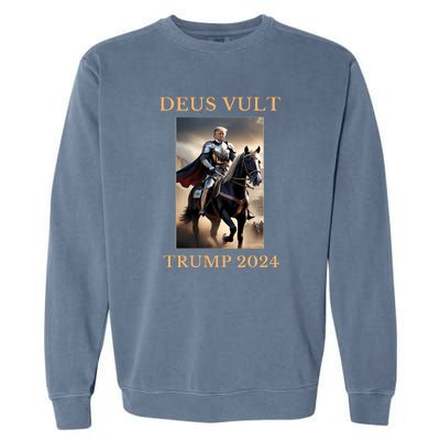 Donald Trump 2024 Deus Vult Garment-Dyed Sweatshirt