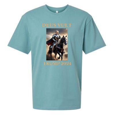 Donald Trump 2024 Deus Vult Sueded Cloud Jersey T-Shirt