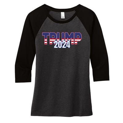 Donald Trump 2024 For President Conservative Republican Women's Tri-Blend 3/4-Sleeve Raglan Shirt