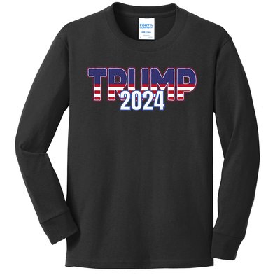 Donald Trump 2024 For President Conservative Republican Kids Long Sleeve Shirt