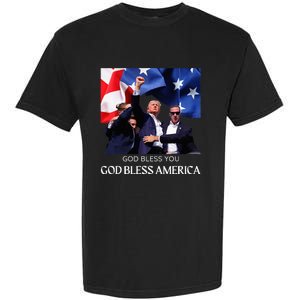 Donald Trump 2024 God Bless You God Bless America Garment-Dyed Heavyweight T-Shirt