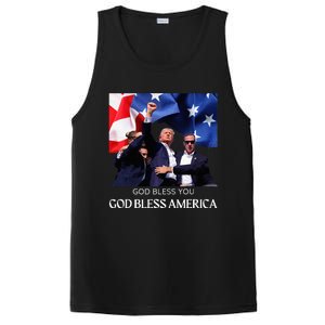 Donald Trump 2024 God Bless You God Bless America PosiCharge Competitor Tank