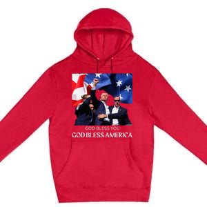 Donald Trump 2024 God Bless You God Bless America Premium Pullover Hoodie