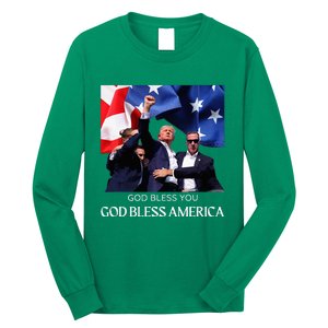 Donald Trump 2024 God Bless You God Bless America Long Sleeve Shirt