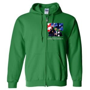 Donald Trump 2024 God Bless You God Bless America Full Zip Hoodie