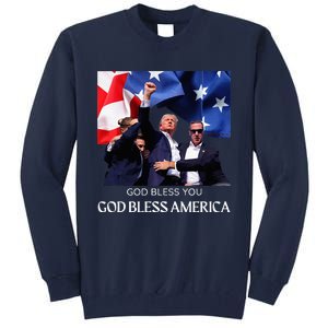 Donald Trump 2024 God Bless You God Bless America Tall Sweatshirt