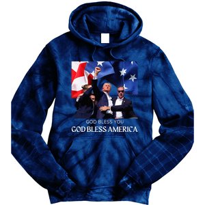 Donald Trump 2024 God Bless You God Bless America Tie Dye Hoodie