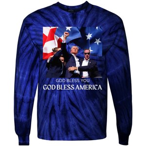 Donald Trump 2024 God Bless You God Bless America Tie-Dye Long Sleeve Shirt