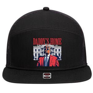 Donald Trump 2024 Take America Back Daddys Home 7 Panel Mesh Trucker Snapback Hat