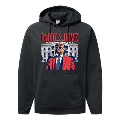 Donald Trump 2024 Take America Back Daddys Home Performance Fleece Hoodie