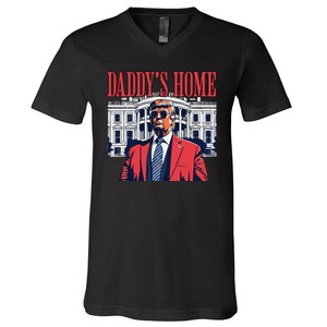 Donald Trump 2024 Take America Back Daddys Home V-Neck T-Shirt