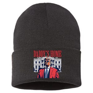 Donald Trump 2024 Take America Back Daddys Home Sustainable Knit Beanie