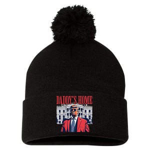 Donald Trump 2024 Take America Back Daddys Home Pom Pom 12in Knit Beanie